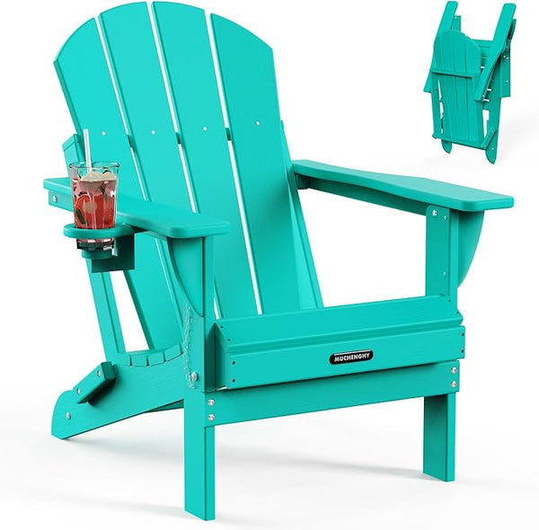 MUCHENGHY Folding Adirondack Chairs, Patio Chairs, Lawn Chairs, Outdoor Chair, Adirondack Chair Plastic, Fire Pit Chairs - Photo 1