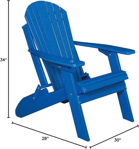 Furniture Barn USA Poly Folding Adirondack Chair with Smart Phone Holder, Blue