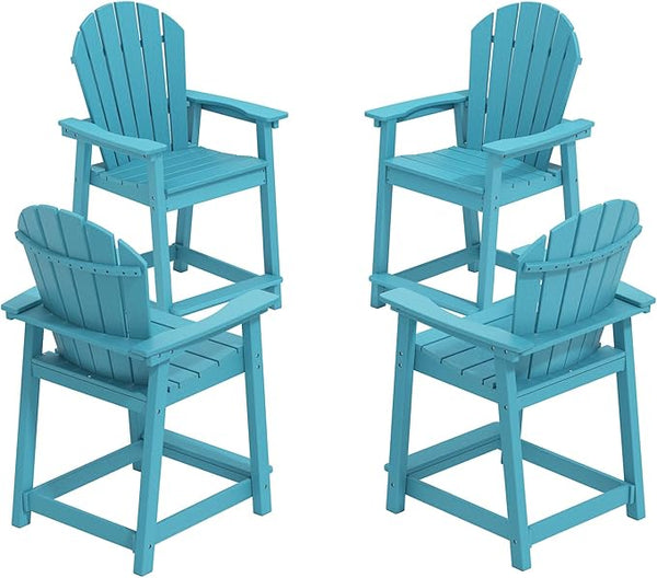 OTSUN Tall Adirondack Chairs Set of 4, HDPE Bar Height Outdoor Chairs, Adirondack Bar Stools for Patio Balcony & Porch - Photo 1