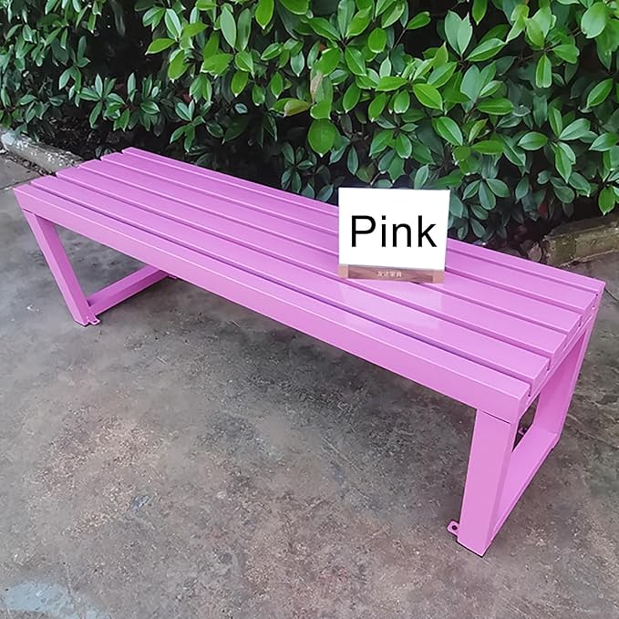 Outdoor Metal Garden Bench - Weatherproof Park Bench for Lawn, Patio, and Yard - Supports up to 800 Pounds, 47 Inch Length