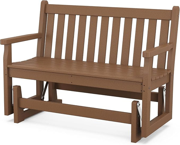 POLYWOOD TGG48TE Traditional Garden 48-Inch Glider, Teak - Photo 1