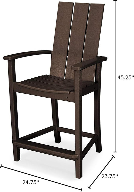 POLYWOOD® Modern Adirondack Counter Chair in Mahogany