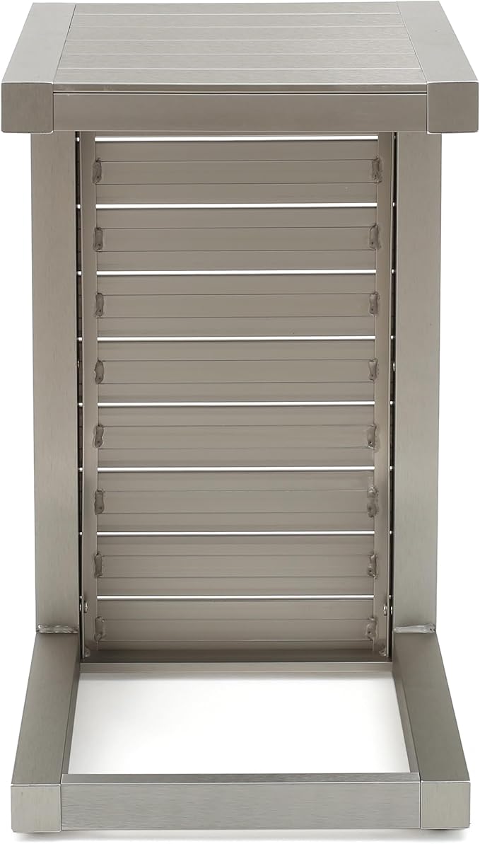 Christopher Knight Home Cape Coral Aluminum C-Shaped End Table, Silver