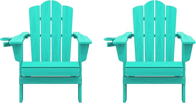 KINGYES Folding HDPE Adirondack Chairs