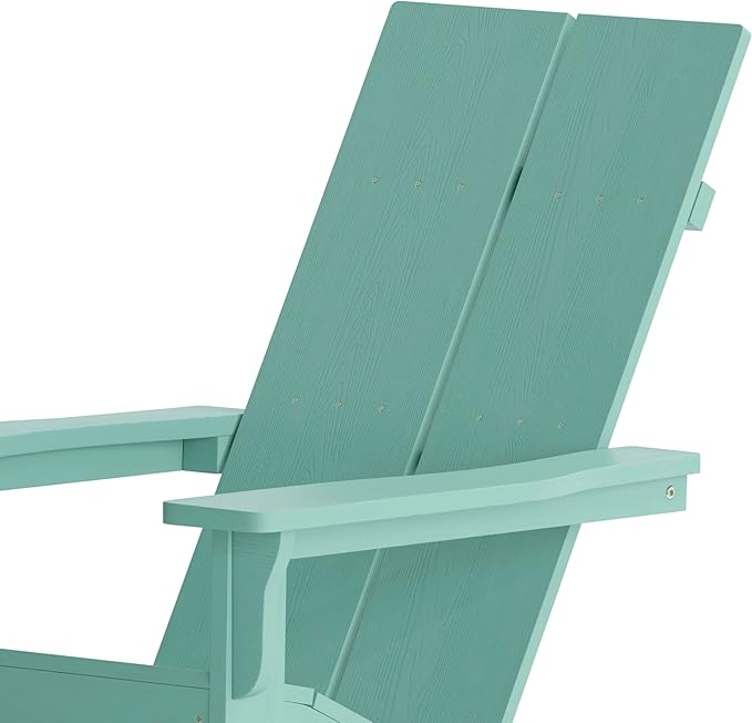 Taylor & Logan Ebbe Modern All-Weather 2-Slat Poly Resin Adirondack Chair in Sea Foam