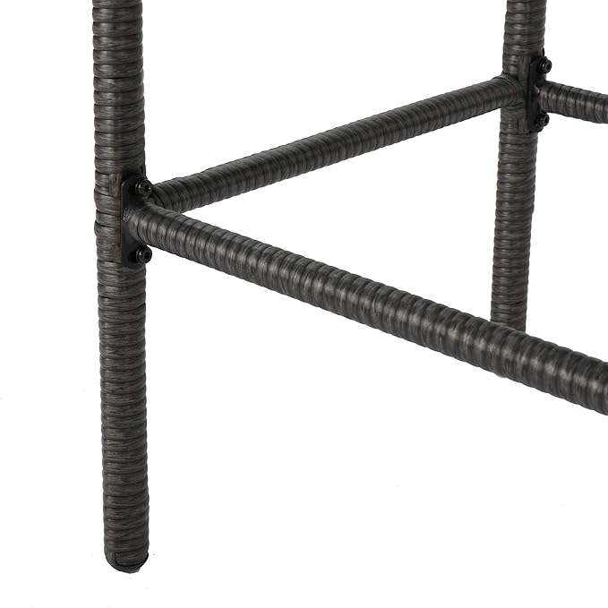 Christopher Knight Home Delfina Outdoor Wicker Barstools, 4-Pcs Set, Grey