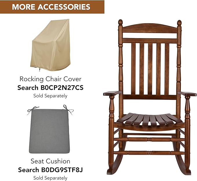 Shine Company Set of 2 Rhode Island Wooden Traditional Rocking Chairs, 2-Pack, Oak