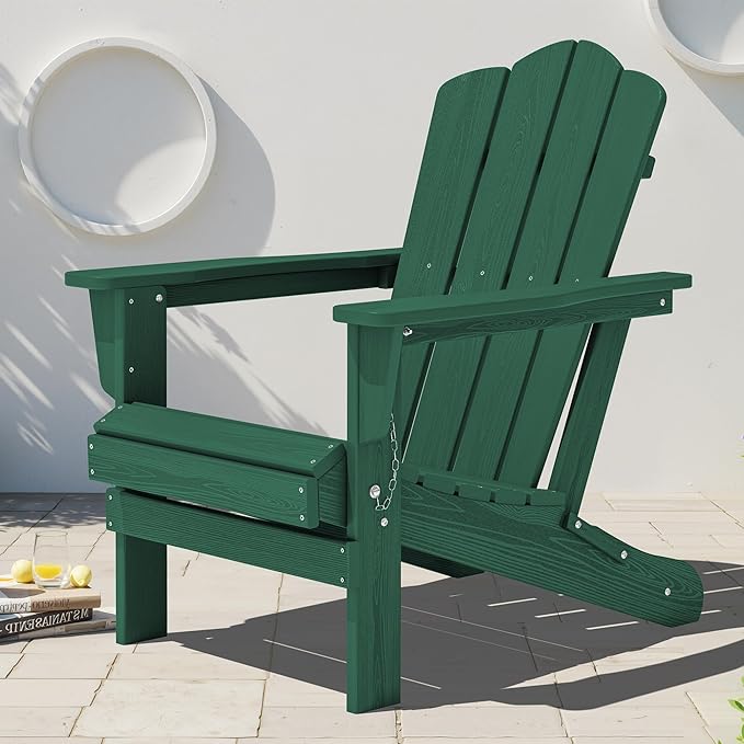 KINGYES Folding HDPE Adirondack Chairs