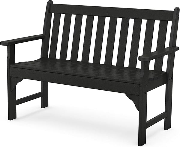 POLYWOOD GNB48BL Vineyard 48" Bench, Black - Photo 1