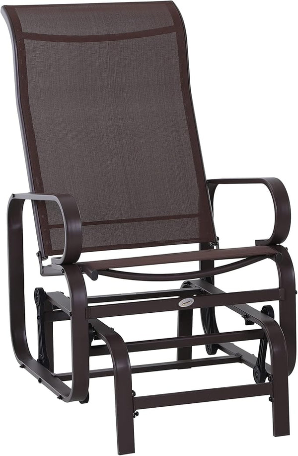 Outsunny Outdoor Glider Chair, Gliders for Outside Patio with Smooth Gliding Mechanism and Lightweight Construction for - Photo 1