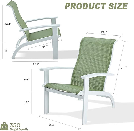 DIFY Patio Adirondack Chair Set of 4,Outdoor Adirondack Chair Weather Resistant for Backyard,Pool Deck and Beach,Green