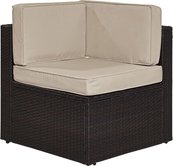 Crosley Furniture Palm Harbor Corner Outdoor Sectional Chair, Wicker Patio Chairs for Porch, Deck, Backyard - Photo 1