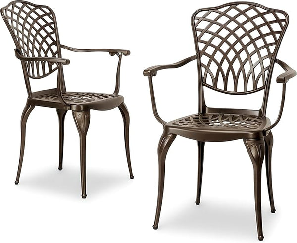 Kinger Home Arden 2-Piece Outdoor Patio Dining Chairs Set of 2, Cast Aluminum Patio Chair Set - Photo 1