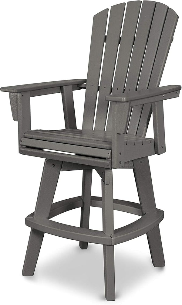 POLYWOOD Nautical Adirondack Swivel Bar Chair - Photo 1