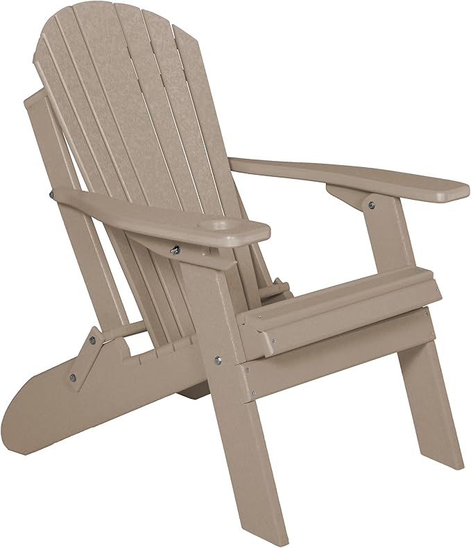Furniture Barn USA Poly Folding Adirondack Chair, Sand