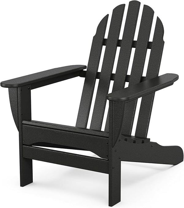POLYWOOD AD4030BL Classic Outdoor Adirondack Chair, Black - Photo 1