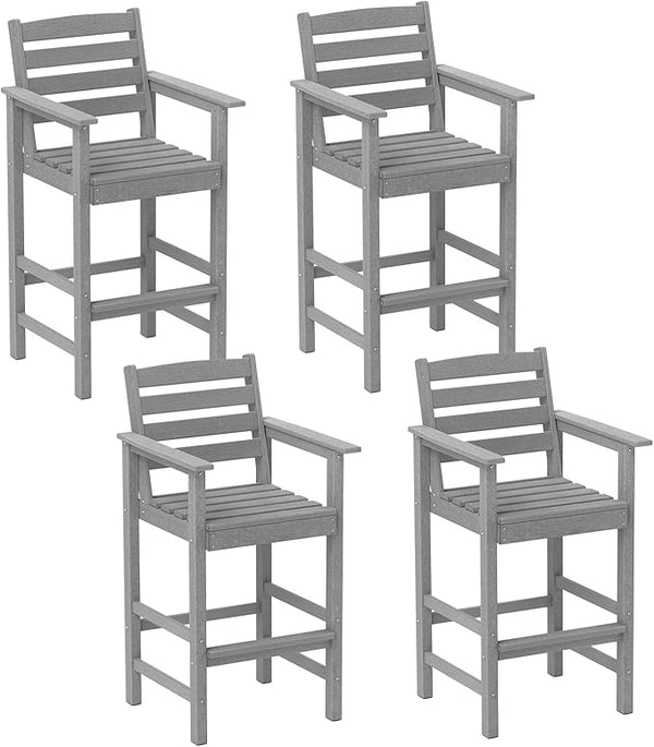 Tangkula Patio Adirondack Chairs Set of 4, HDPE Bar Height Chair with Wide Armrests & Footrest - Photo 1