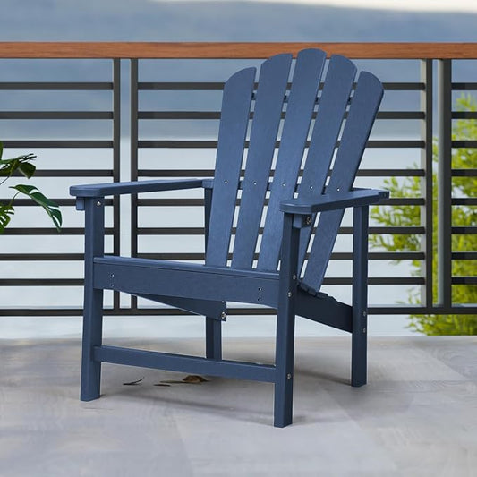 Stackable Adirondack Chair, Space Saving HDPE All-Weather Fire Pit Chairs for Outdoor Lawn Porch Deck