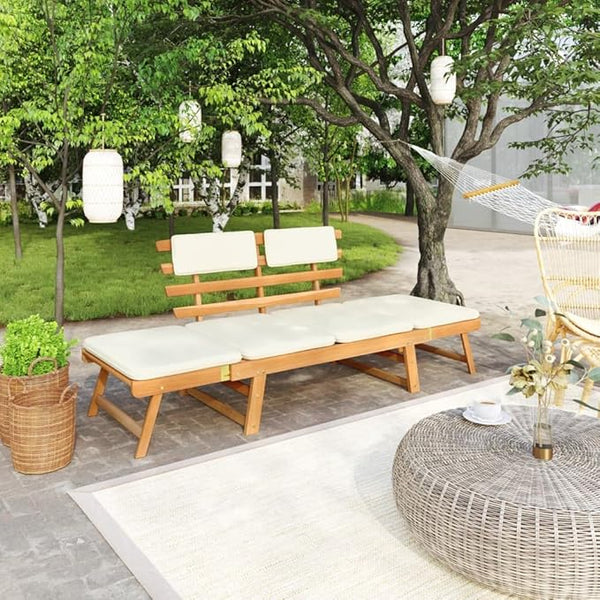 Patio Bench with Cushions, Bench with Backrest, Garden Bench, Park Bench for Patio, Garden, Yard, Lawn - Photo 1