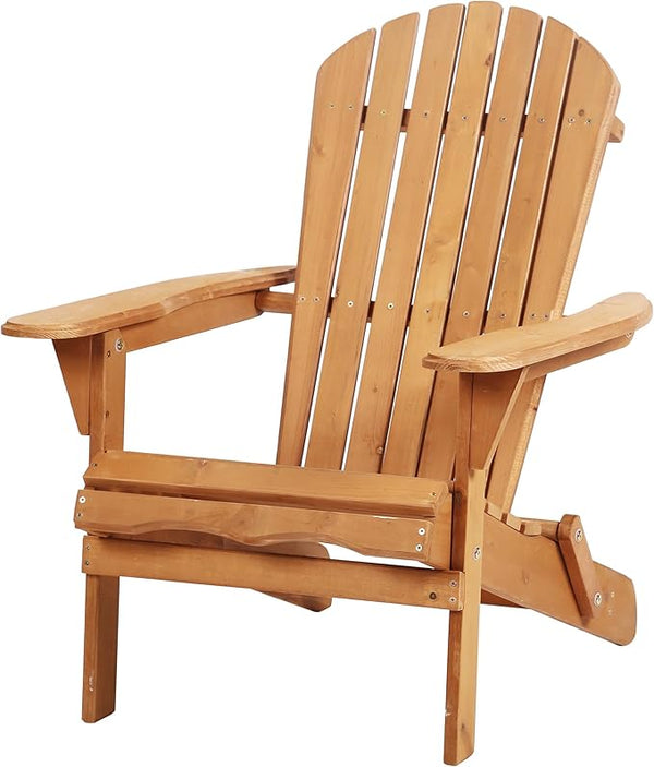 PayLessHere Adirondack Chairs, Weather Resistant Patio Chairs with Pinewood Wooden Textured for Patio Lawn Garden - Photo 1
