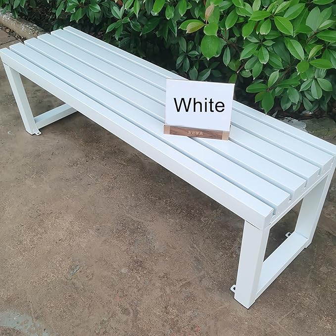 Outdoor Metal Garden Bench - Weatherproof Park Bench for Lawn, Patio, and Yard - Supports up to 800 Pounds, 47 Inch Length