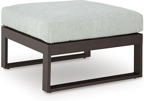 Signature Design by Ashley Beachloft Casual Nuvella Weather Resistant Fabric Square Outdoor Ottoman with Cushion - Photo 1