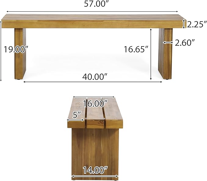 Christopher Knight Home Appling Outdoor Bench, Natural Stained