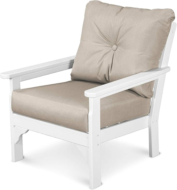 Polywood® Vineyard Deep Seating Chair in White/Cast Ash - Photo 1
