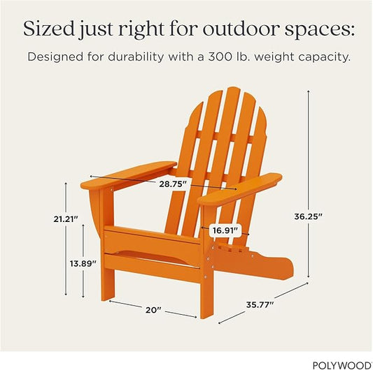 POLYWOOD AD4030TA Classic Outdoor Adirondack Chair, Tangerine