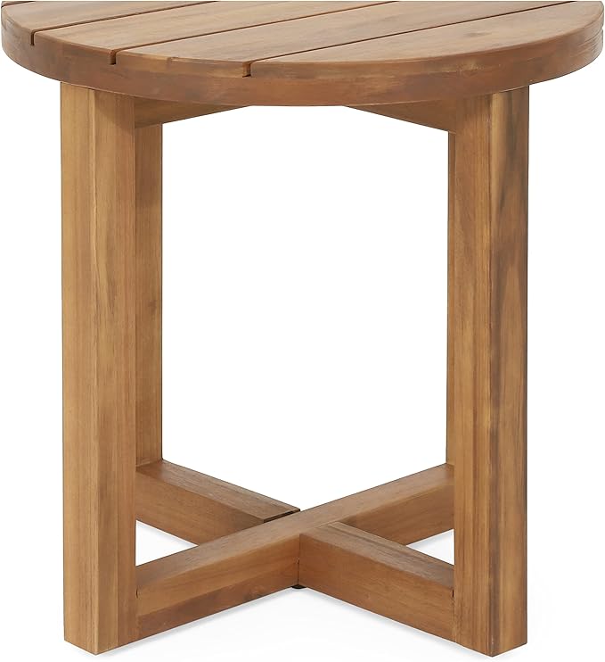 Hamel Outdoor Circular Side Table - Acacia Wood - Teak