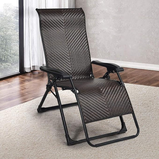 Tangkula Rattan Zero Gravity Chair, Outdoor Adjustable Folding Lounge Chair with Widened Armrest & Locking System, Heavy Duty Wicker Chaise Folding Recliner for Pool, Patio, Beach, Yard (1)