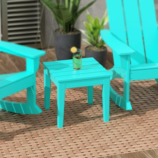 WestinTrends Ashore Outdoor Patio Modern Adirondack Side Table, Turquoise