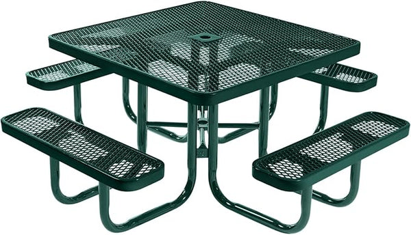 COATEDOUTDOORFURNITURE Heavy-Duty Portable Outdoor Picnic Table with Umbrella Hole - Photo 1