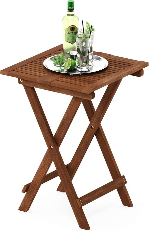 Furinno FG18065 Tioman Hardwood Patio Furniture Folding Table in Teak Oil, Large, Natural - Photo 1
