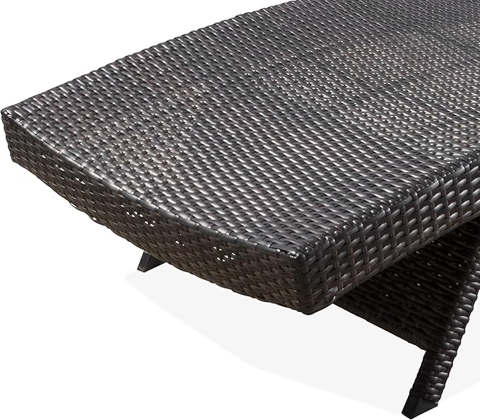 Christopher Knight Home Salem Outdoor Wicker Adjustable Chaise Lounge Chair, 2-Pcs Set, Multibrown