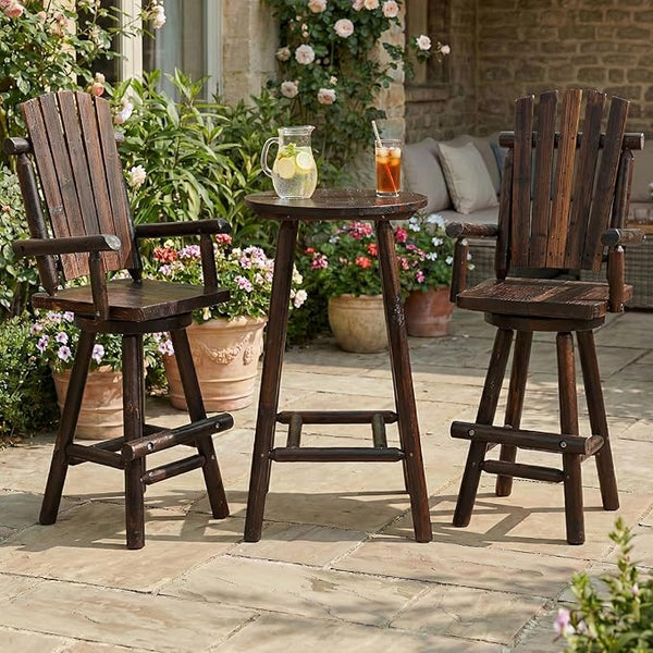 HOMEDIARY 3 Piece Outdoor Bar Set - Photo 1
