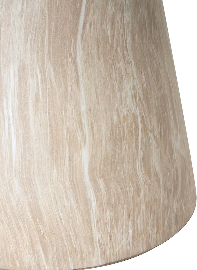 Christopher Knight Home Jayme 15"Lightweight Concrete End Table, Indoor Outdoor Accent Side Table, Travertine Round Tabletop, Easy Move, Decorative Garden Stool for Poolside Balcony Living Room, Gold