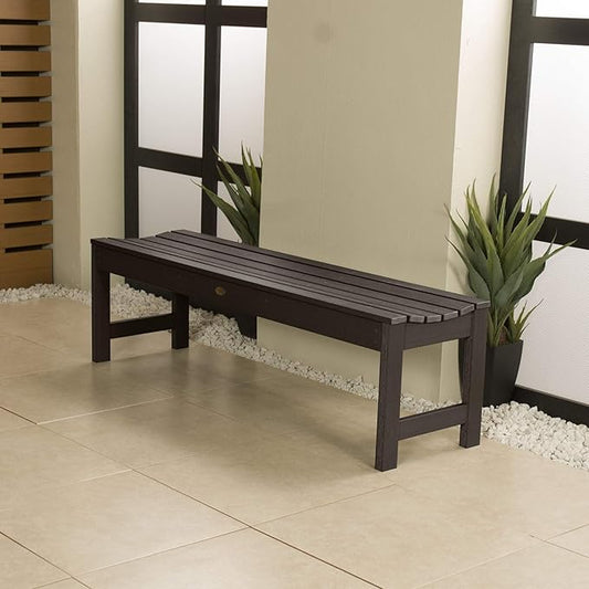 highwood Lehigh Picnic Garden Bench, 5 feet, Weathered Acorn