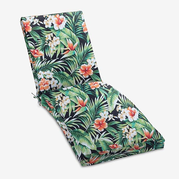 BrylaneHome 84" Outdoor Chaise Lounge Cushion - Cypress Midnight - Photo 1