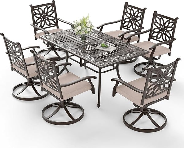 Sophia & William 7 Pieces Cast Aluminium Patio Dining Set for 6 - Photo 1