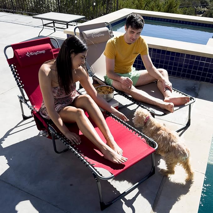KingCamp Folding Outdoor Chaise Lounge
