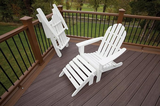 Trex Outdoor Furniture Cape Cod Folding Adirondack Chair, Classic White