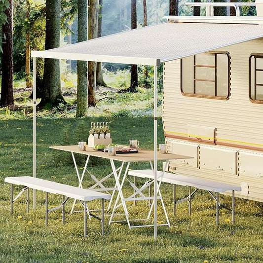 6ft Plastic Folding Bench with Carrying Handle & Lock, Portable Outdoor Bench in Garden Picnic Camping Dining Party Seat, Waterproof Bench for Soccer Activities