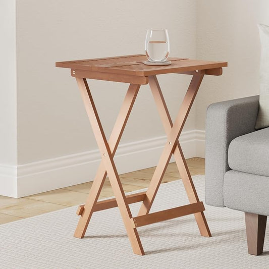Furinno FG18065 Tioman Hardwood Patio Furniture Folding Table in Teak Oil, Large, Natural