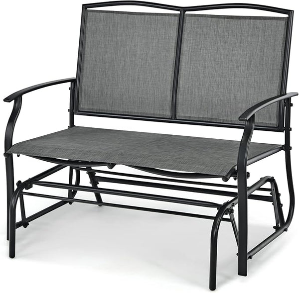 Tangkula 2-Person Patio Glider Bench, Outdoor Rocker Glider Loveseat Chair W/Heavy-Duty Steel Frame - Photo 1