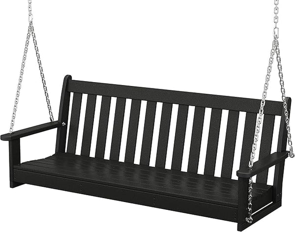 POLYWOOD GNS60BL Vineyard 60" Outdoor Swing, Black - Photo 1