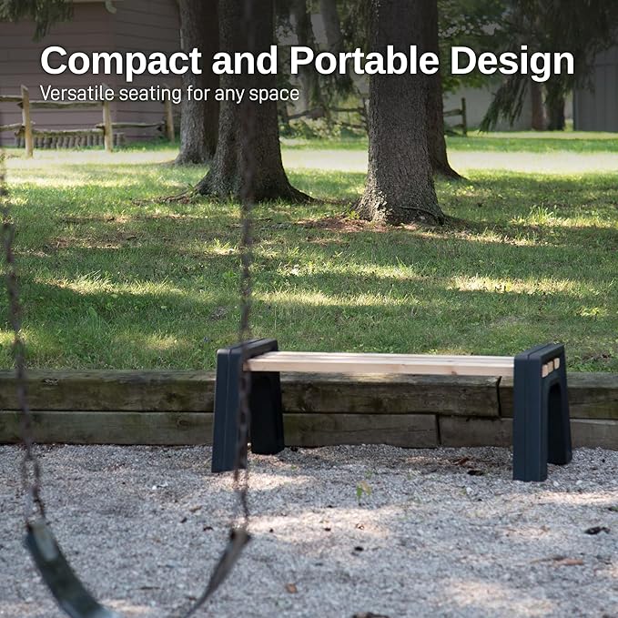 RTS Home Accents Custom Length Lightweight Indoor or Outdoor Backless Bench Ends, Black Color (Wood & Screws Sold Separately)