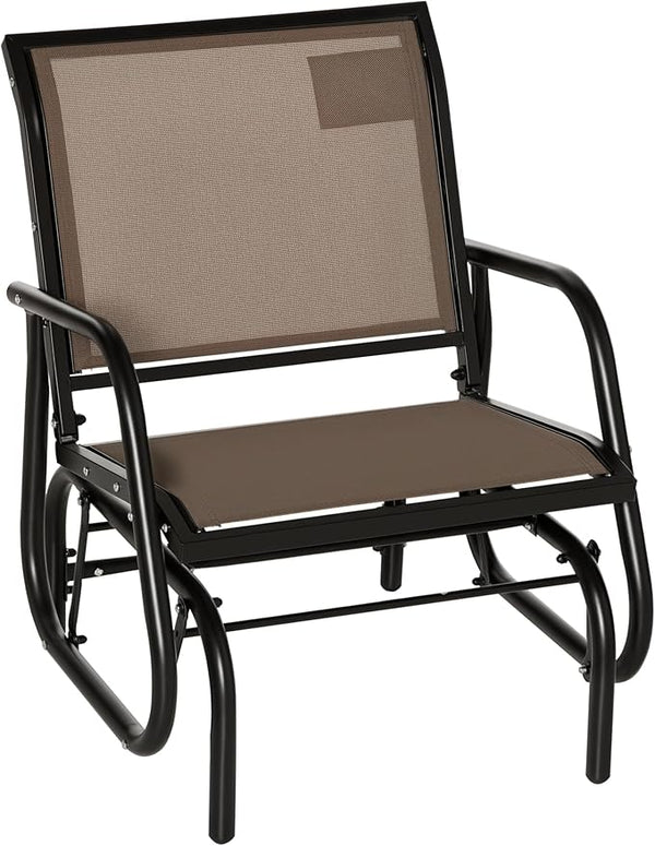 Outsunny Porch Glider, Metal Frame Swing Glider Chair with Breathable Mesh Fabric - Photo 1