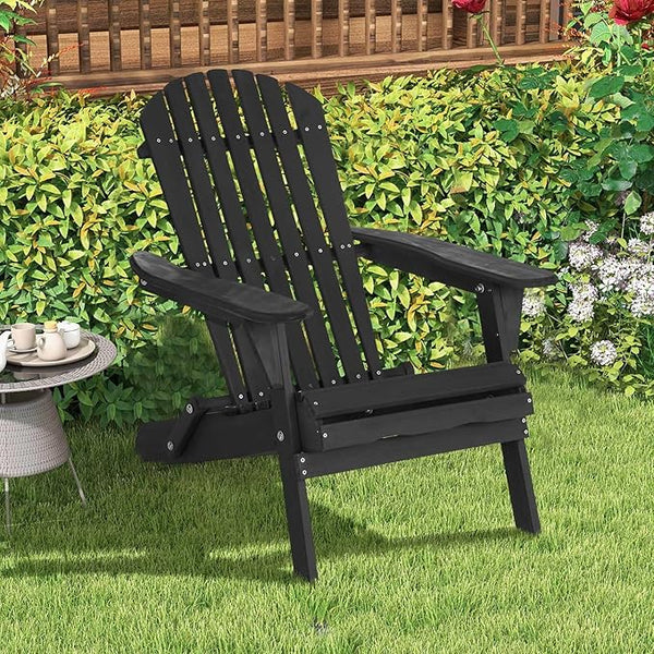 Foldable Adirondack Chair, All-Weather Adirondack Chairs Lawn Chairs Outdoor Patio Chairs with Wide Armrest - Photo 1