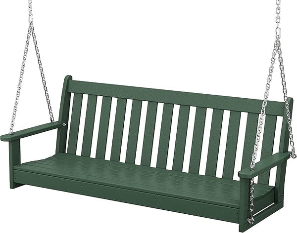 POLYWOOD Vineyard 5-Foot Porch Swing, Heavy Duty HDPE Outdoor Hanging Bench, Patio Swing for Adults Kids - Photo 1